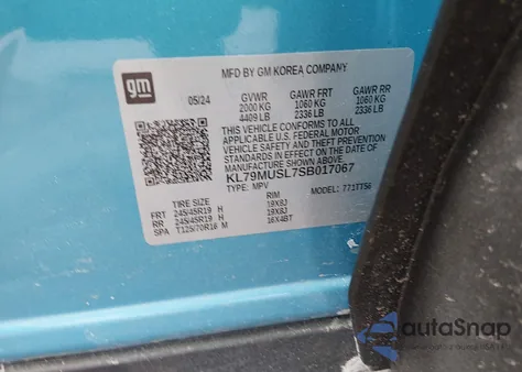 2025 Chevrolet Trailblazer Awd Rs из США, поврежденный, VIN KL79MUSL7SB017067